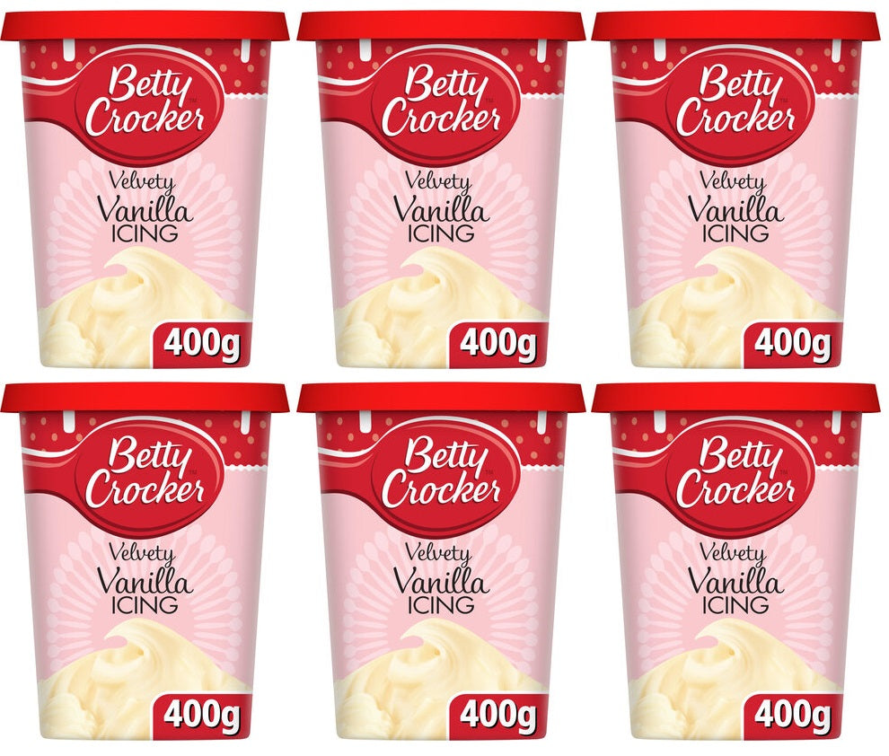 6 x Betty Crocker Velvety Vanilla Icing 400G