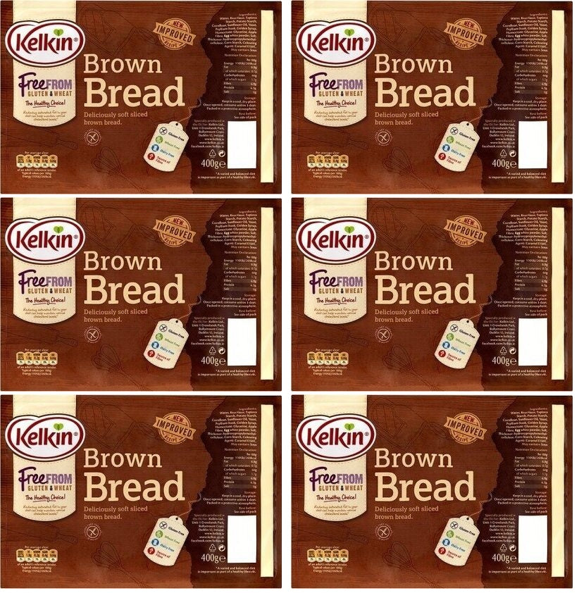 6 x Kelkin Gluten Free Brown Bread 400G