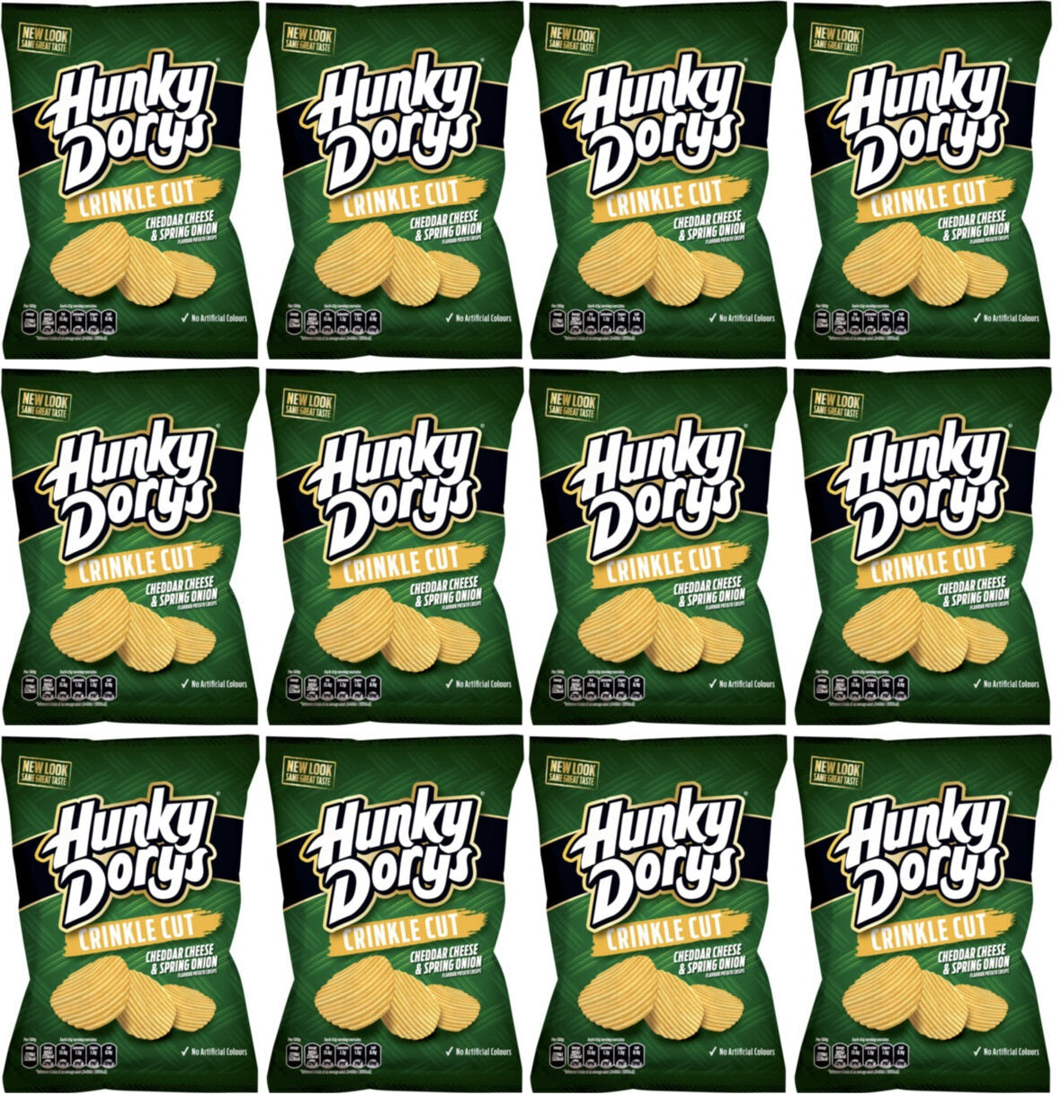 12 x Hunky Dorys Cheddar Cheese & Spring Onion Crisps 135G