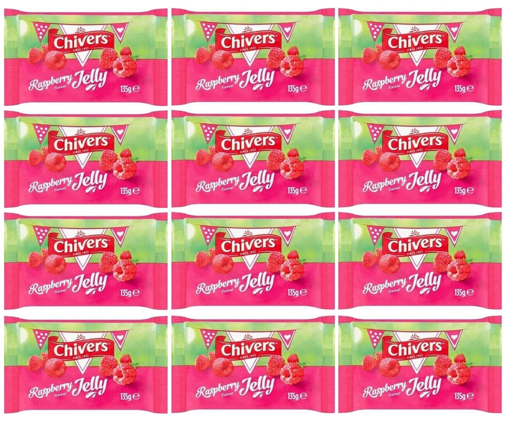Chivers Jelly Raspberry 12 x Chivers Raspberry Flavour Jelly 135G