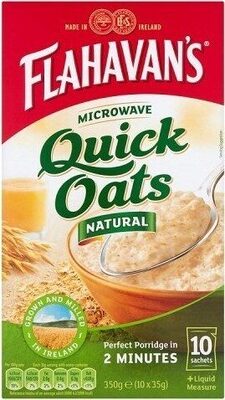 12 x Flahavan's Microwave Quick Oats Natural 10 X 35G (350G)