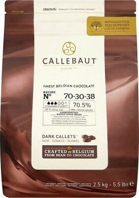 8 x Callebaut Finest Belgian Chocolate 70% Extra Bitter Callets 2.5Kg