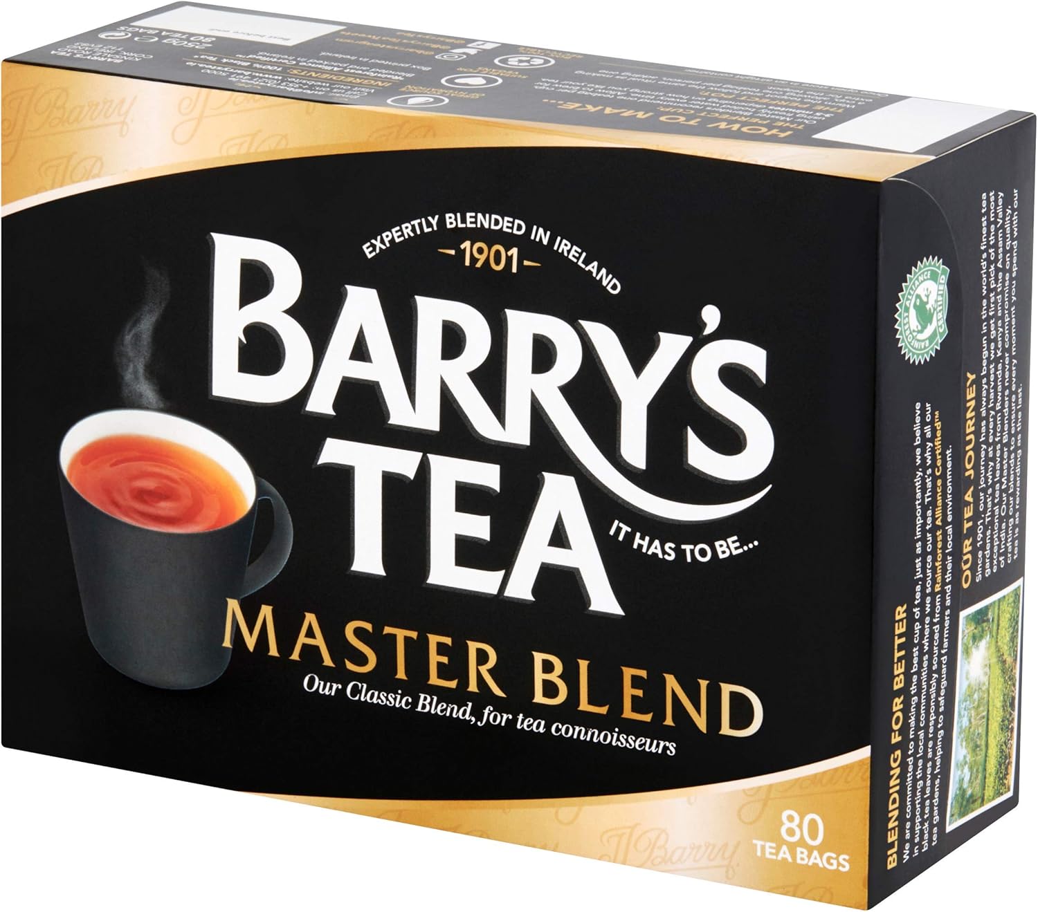 6 x Barry's Tea Master Blend 80 Teabags 250G