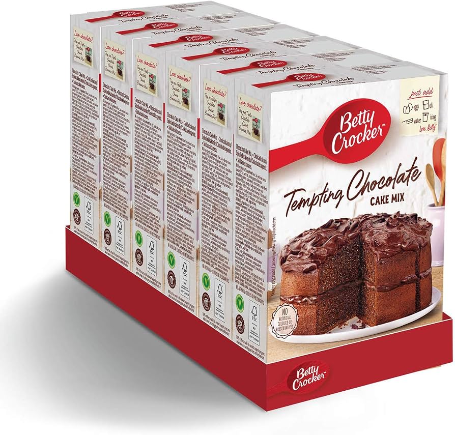 6 X Betty Crocker Tempting Chocolate Cake Mix - 425Gr