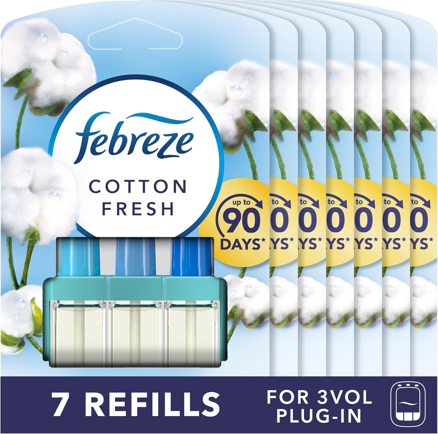 7 x Febreze 3volution Plug In Refill Cotton Fresh  - 20ML