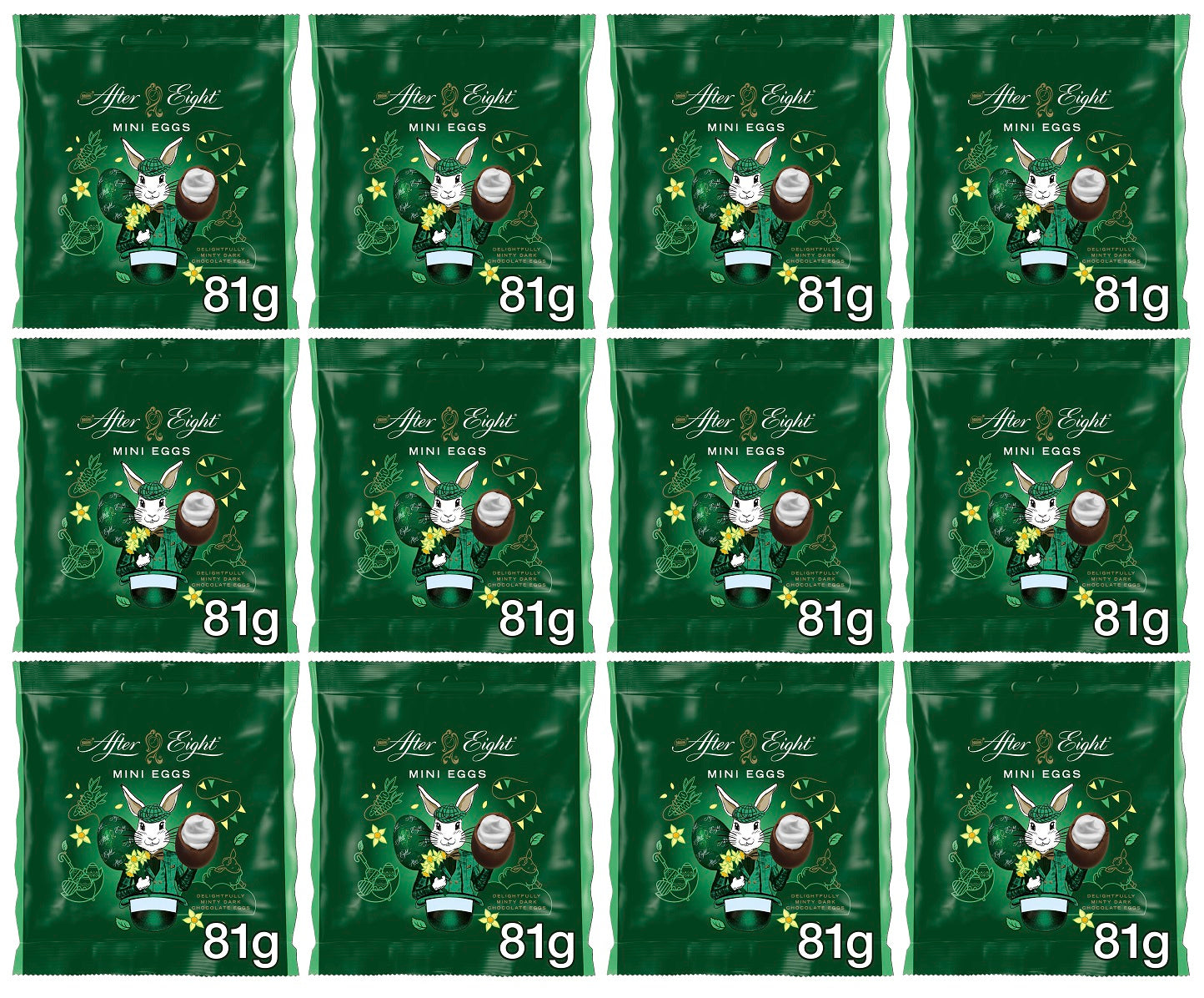 12 x After Eight Dark Mint Choc Mini Eggs Sharing Bag - 81GM