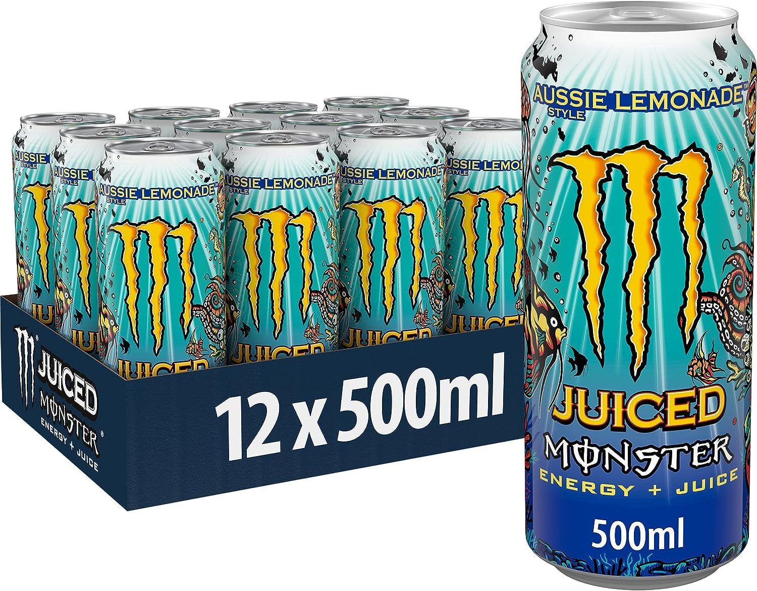 12 x Monster Energy Juiced Aussie Lemonade Style 500Ml