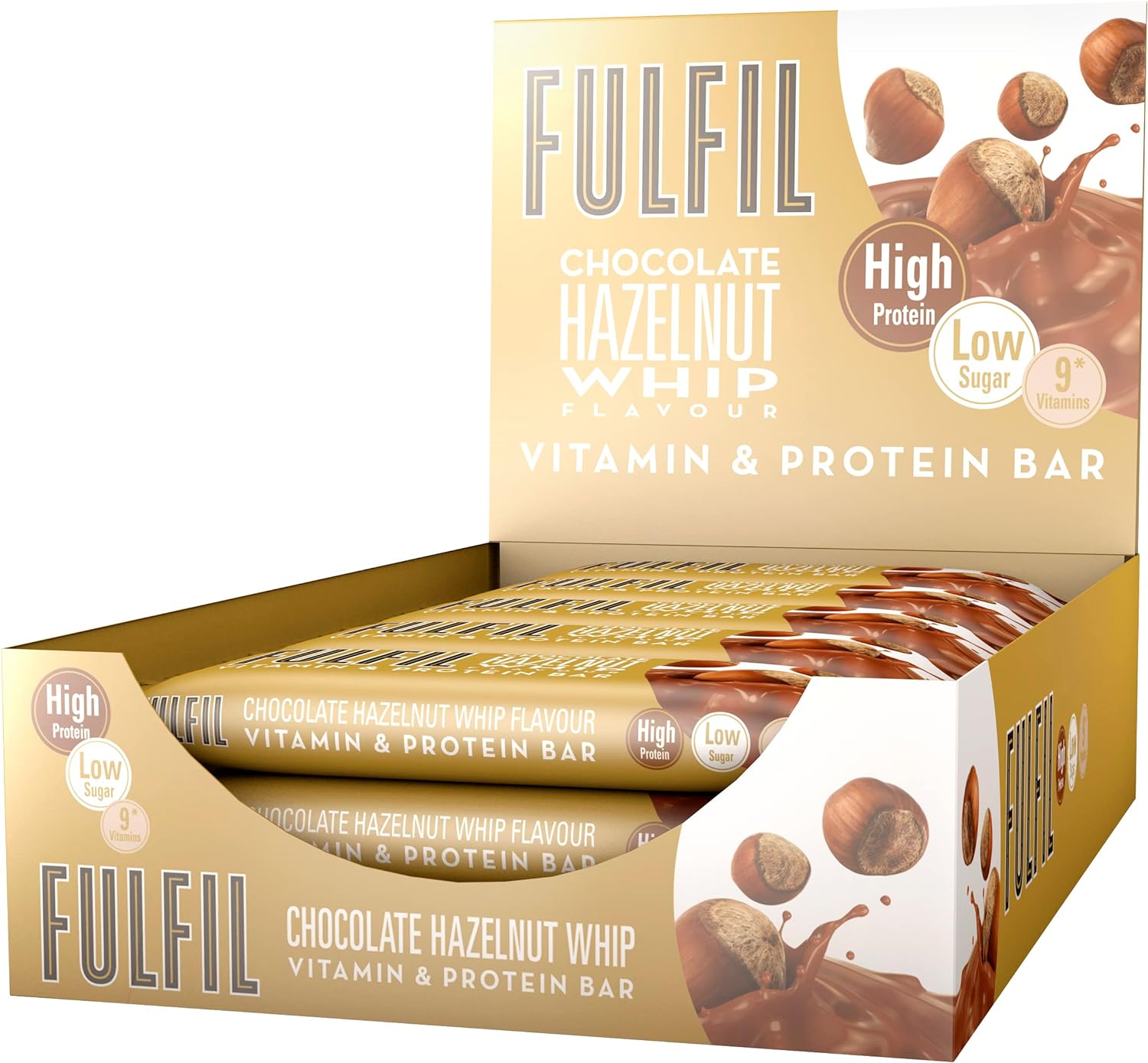 15 x Fulfil Hazelnut Whip Vitamin & Protein Bar 55Gm