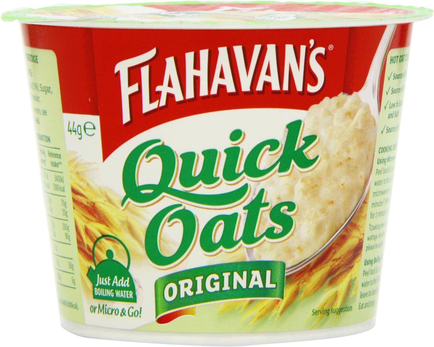 12 x Flahavan's Quick Oats Original 44G