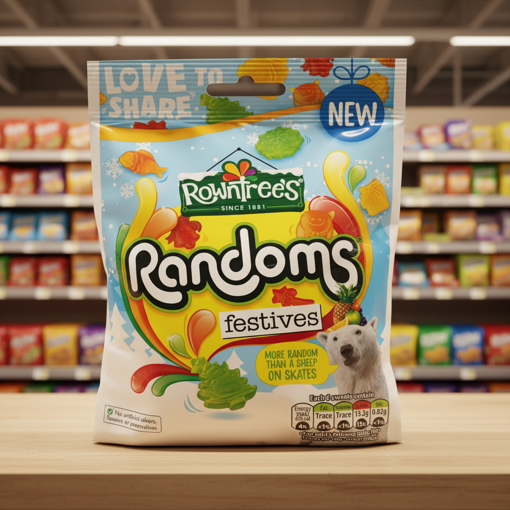 36 X Rowntrees Randoms Festive Pouch Clip Strip - 130Gm