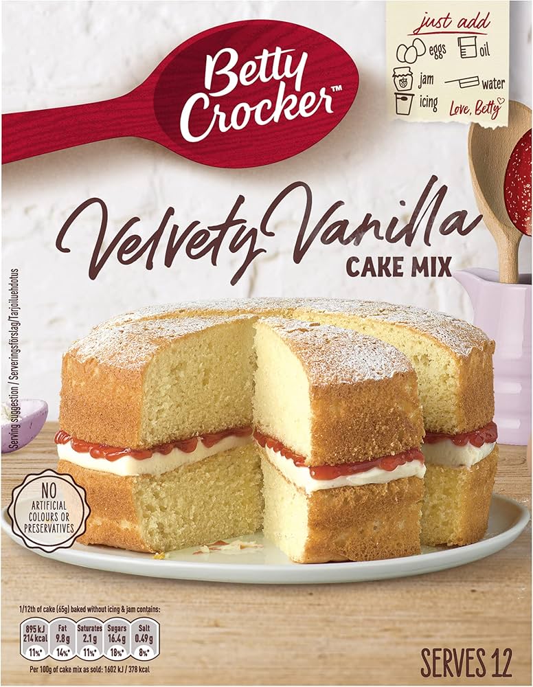 3 x Betty Crocker Velvety Vanilla Cake Mix 425G