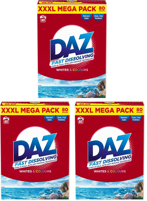 3 x Daz Powder 80 Wash - 4KG