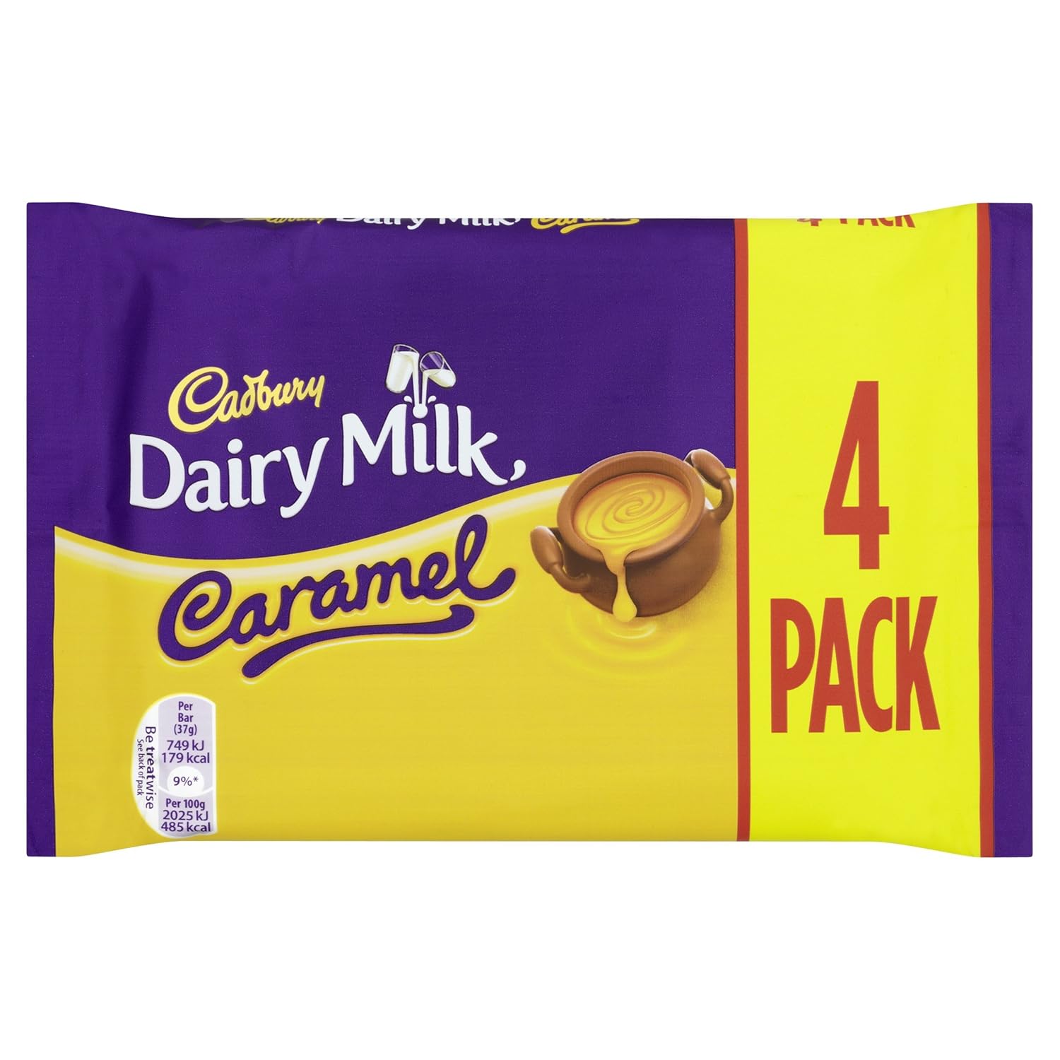 15 x Cadbury Dairy Milk Caramel Bars 4 X 37G (148G)