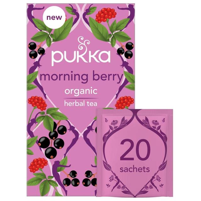 4 x Pukka 20 Morning Berry Herbal Tea Sachets 34G