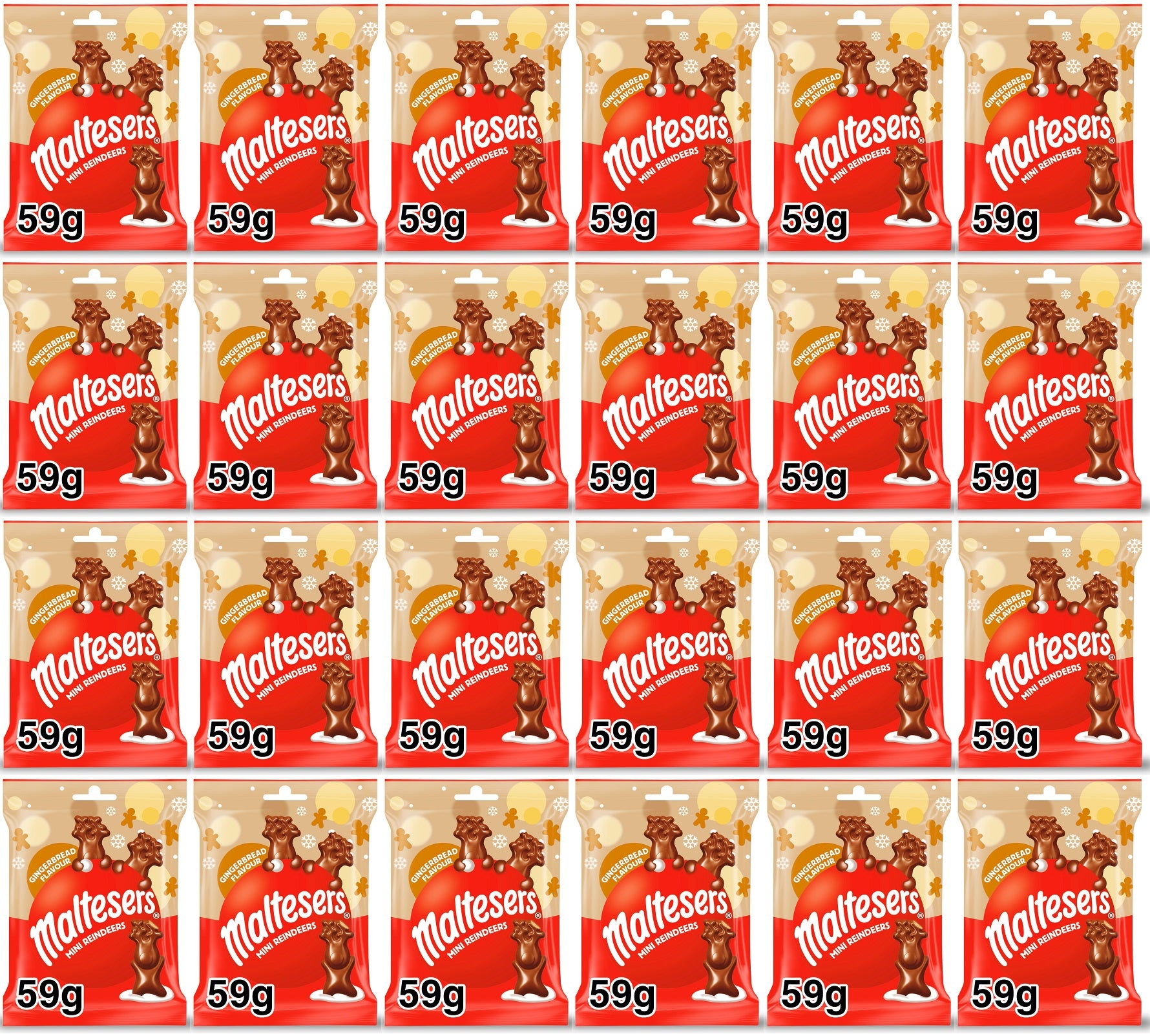 24 X Maltesers Mini Gingerbread Reindeer - 59Gm