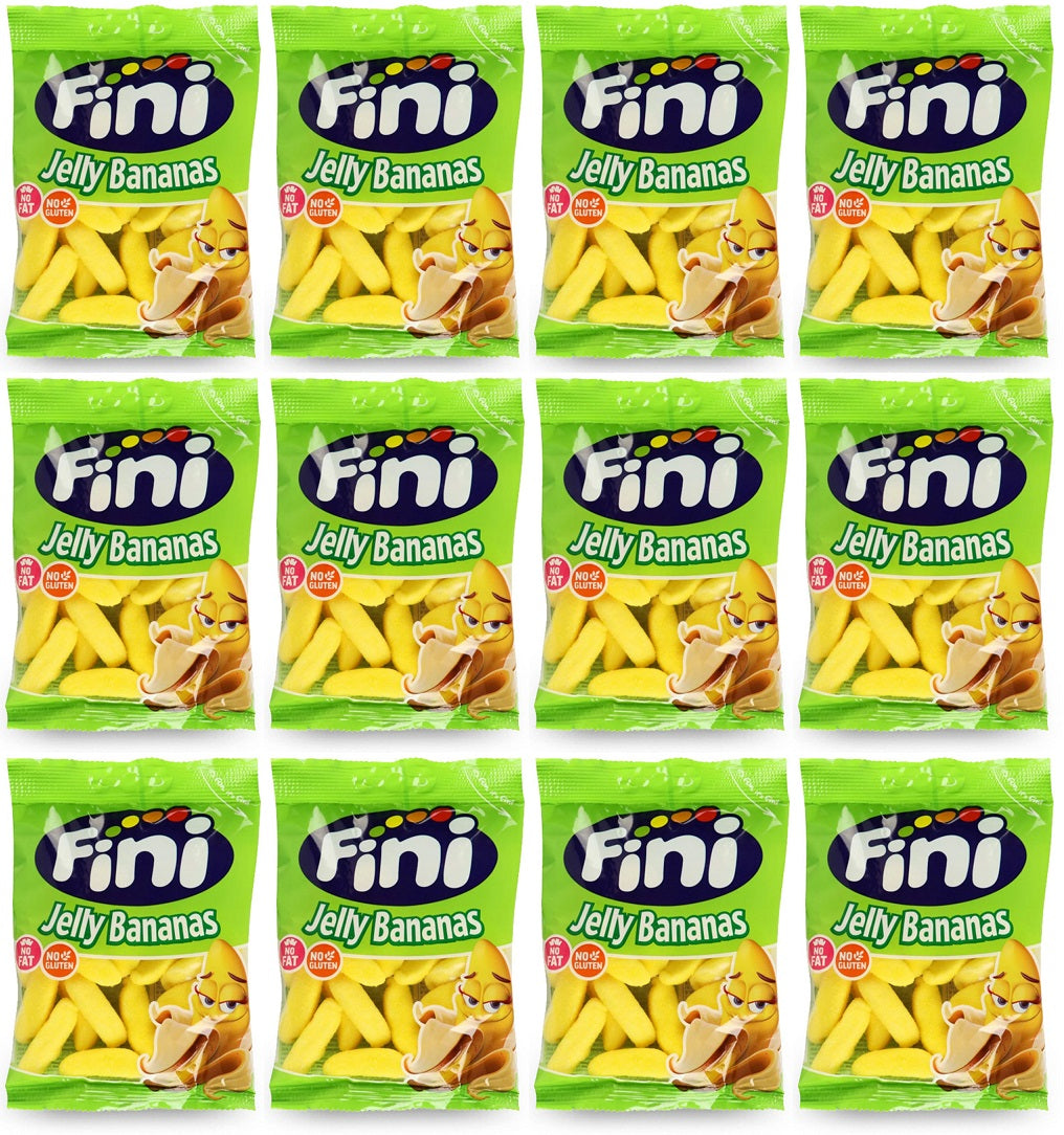 12 X Fini Jelly Bananas Sweet Bag - 75Gm