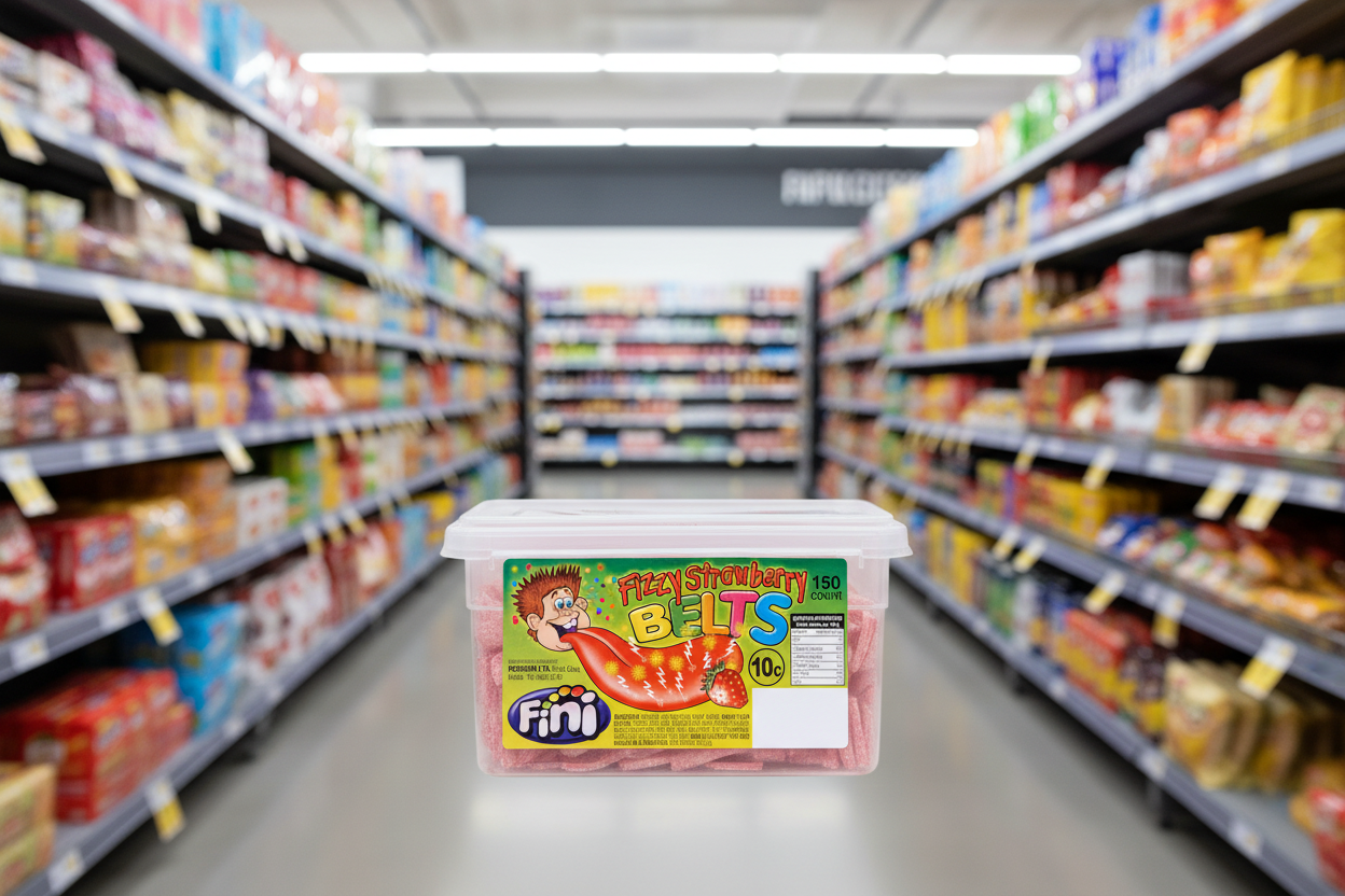 150 x Fini Fizzy Strawberry Belts 150 Count