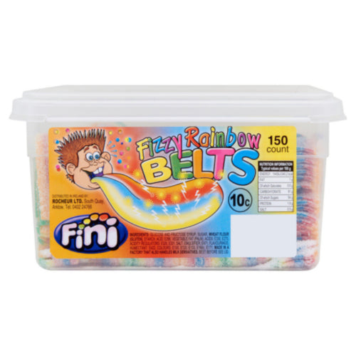 150 x Fini Fizzy Rainbow Belts 150 Count