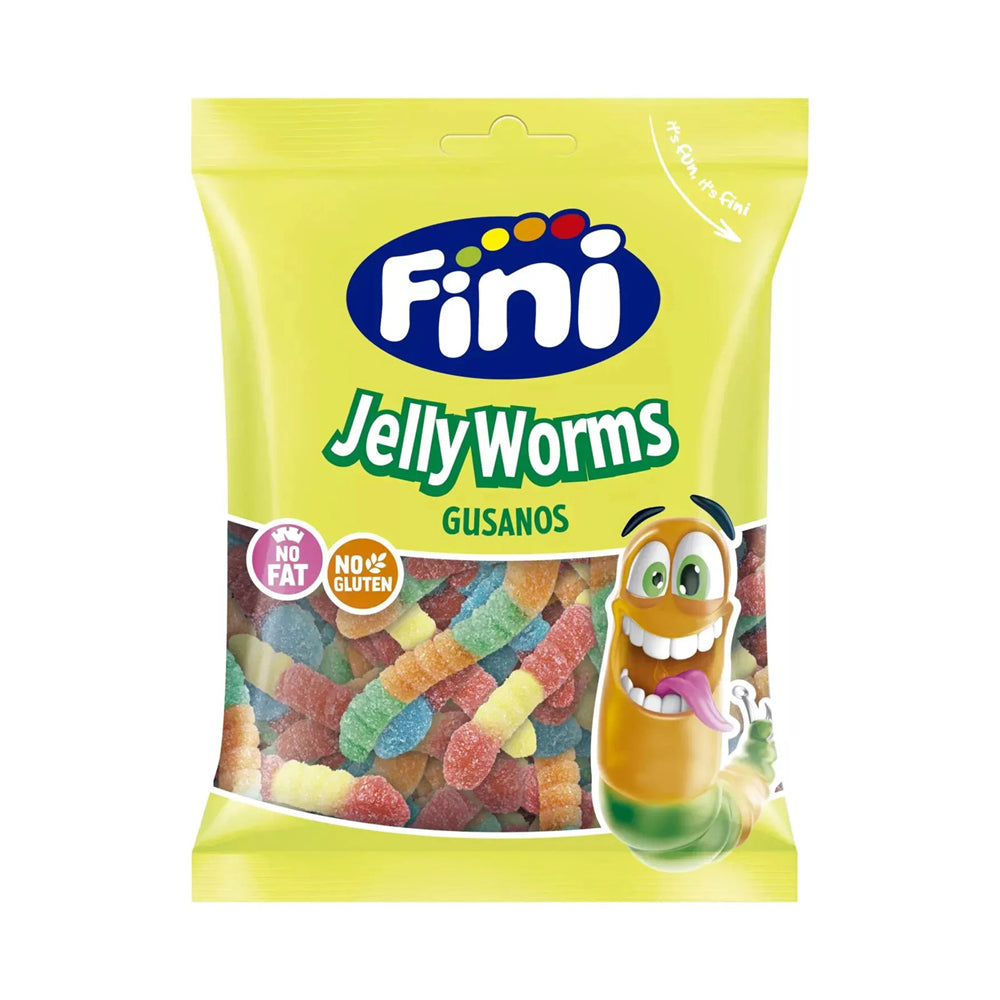 12 X Fini Fizzy Worms Sweet Bag - 75Gm