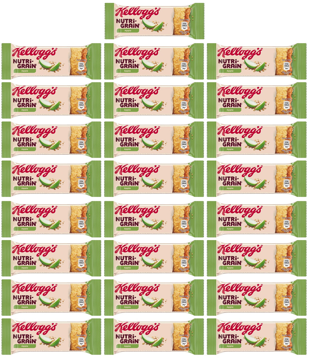 25 x Kelloggs Nutri-grain Bars Apple - 37GM