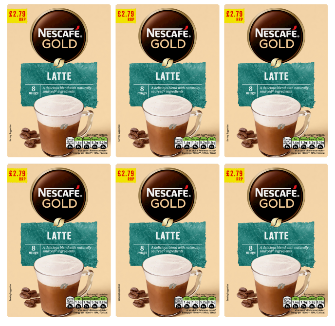 6 x Nescafe Gold Latte Sachet 6'S - 124G