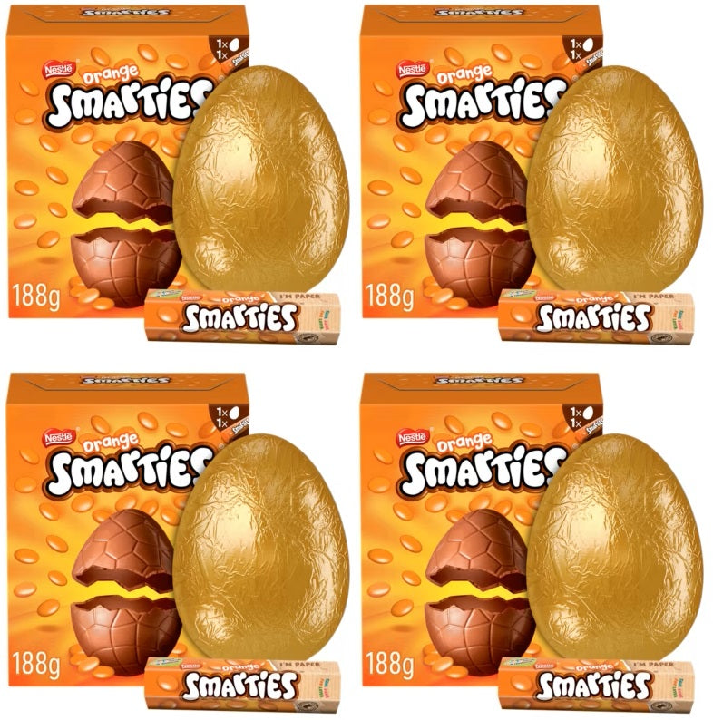 4 X Smarities Orange Large Egg - 188Gm