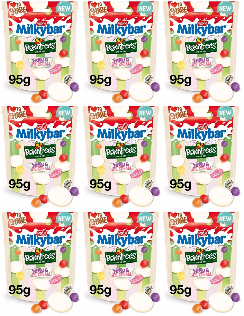 9 x Milkybar Rowntrees Jelly & Ice Cream 95G