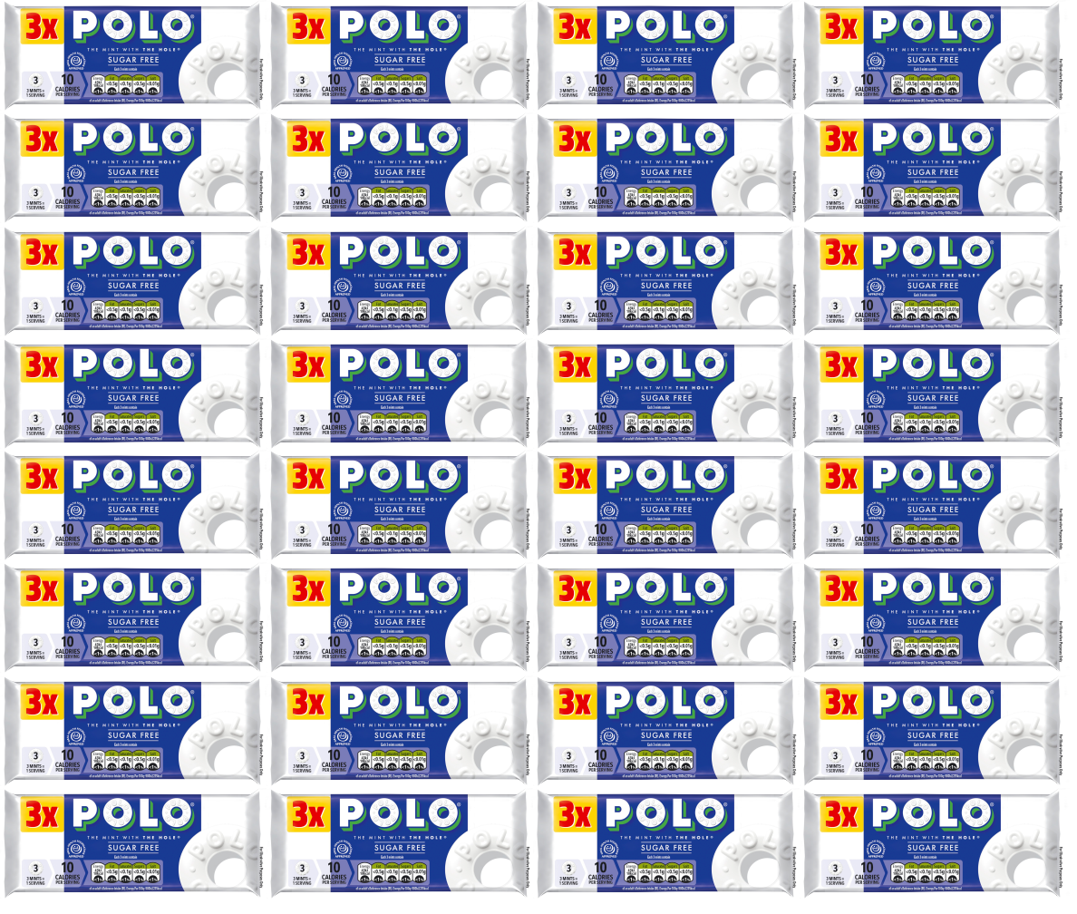 32 x Polo Sugar Free 3pk - 100GM