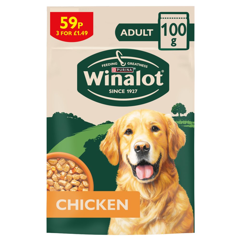 20 X Winalot Dog Chunks Pouch Gravy Chicken 3 For - 100Gm