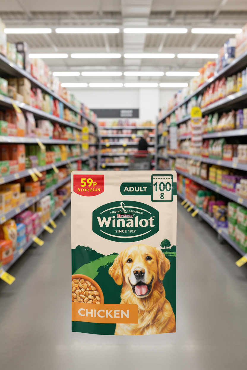 20 X Winalot Dog Chunks Pouch Gravy Chicken 3 For - 100Gm