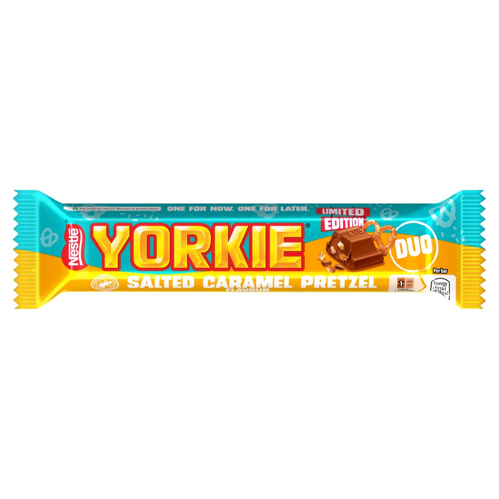 24 X Yorkie Salted Caramel Pretzel Chocolate Duo Bar - 66Gm