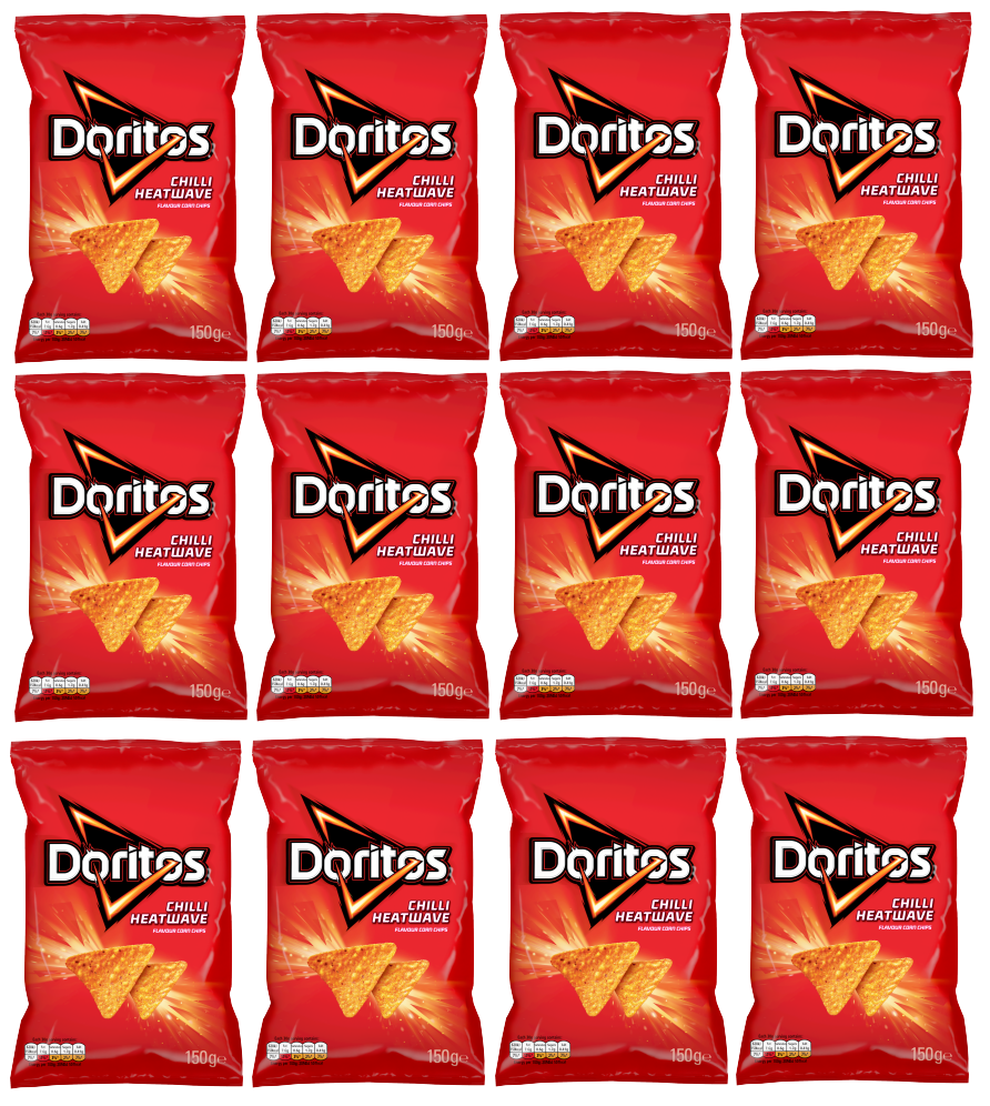 12 x Doritos Chilli Heatwave Large Bag 150Gm