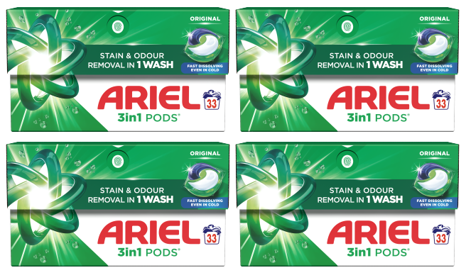 4 x Ariel All In 1 Pods - 33 PACK