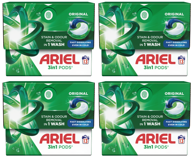 4 x Ariel All In 1 Pods  - 13 PACK