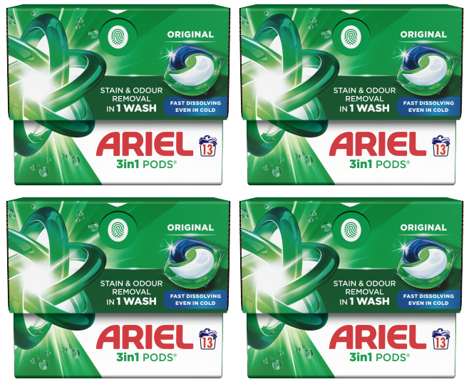 4 x Ariel All In 1 Pods - 13 PACK 4 x Ariel All In 1 Pods - 13 PACK