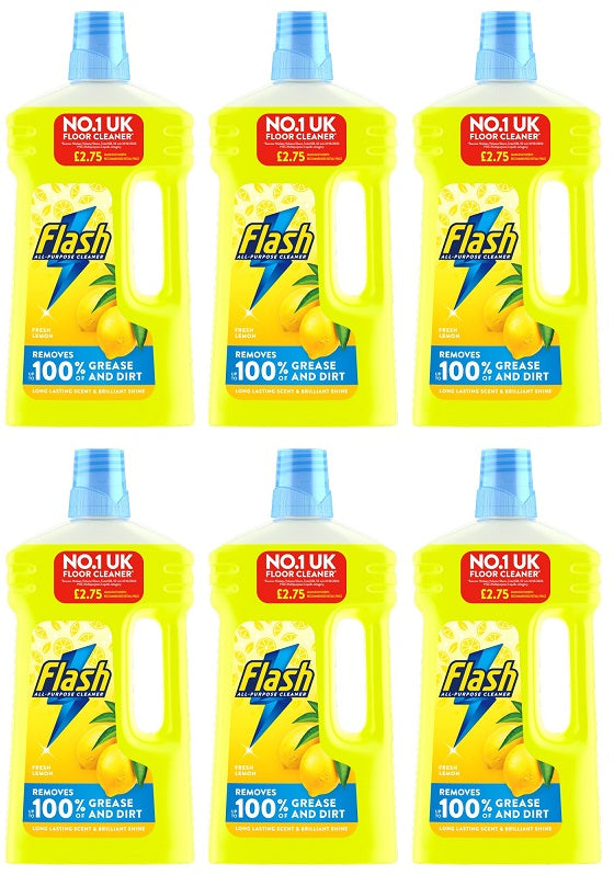 6 x Flash Liquid Lemon - 1 LITRE