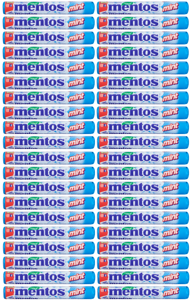 40 x Mentos Chewy Mint 38Gm