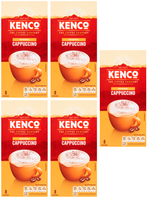 5 x Kenco Cappuccino Instant Coffee Sachets - 8Pk