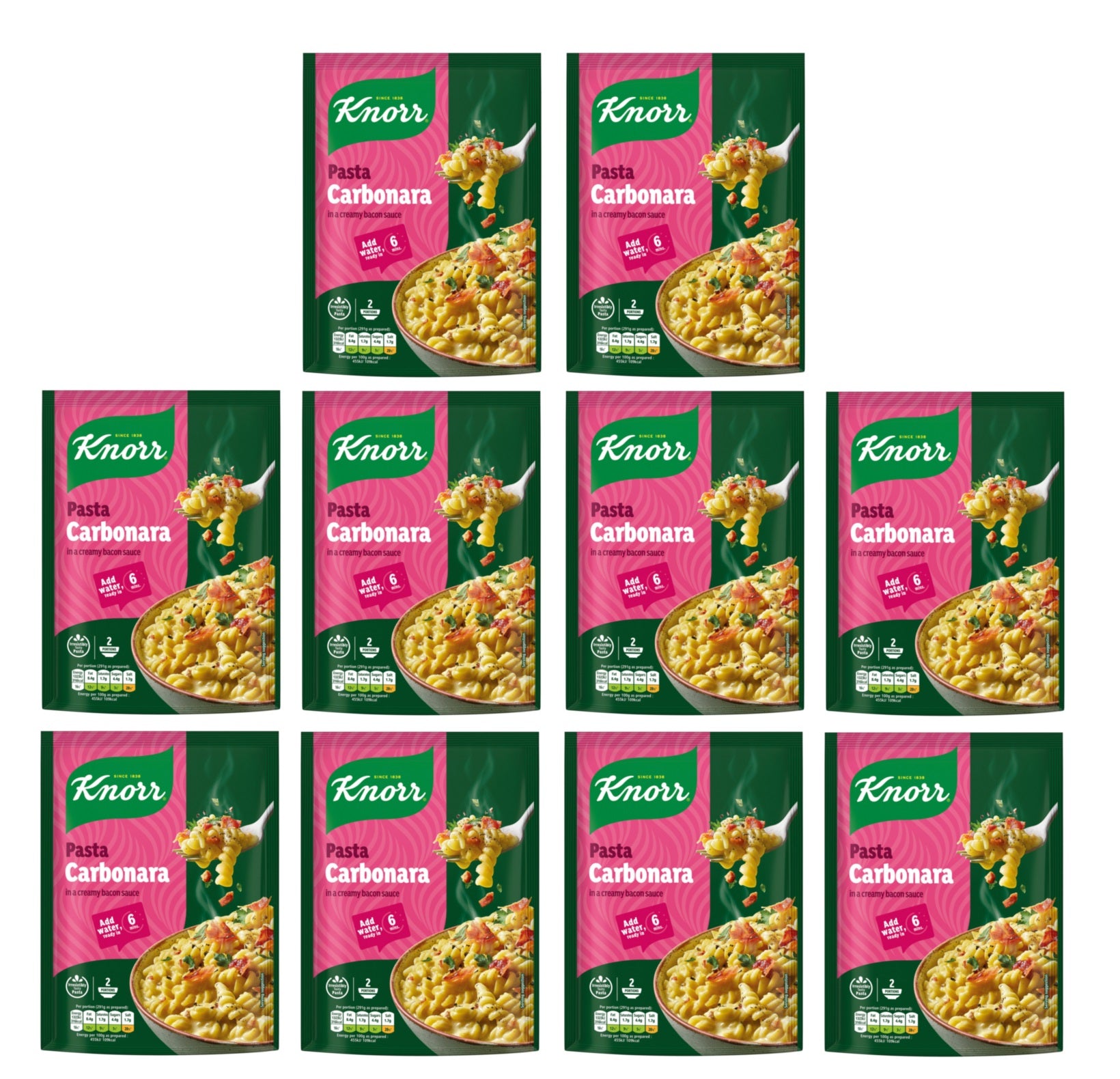 10 x Knorr Pastaria Pasta Carbonara 155 G