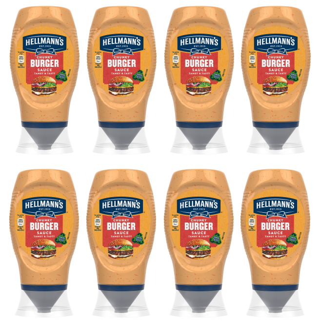 8 x Hellmanns Chunky Burger Squeezy - 250Ml