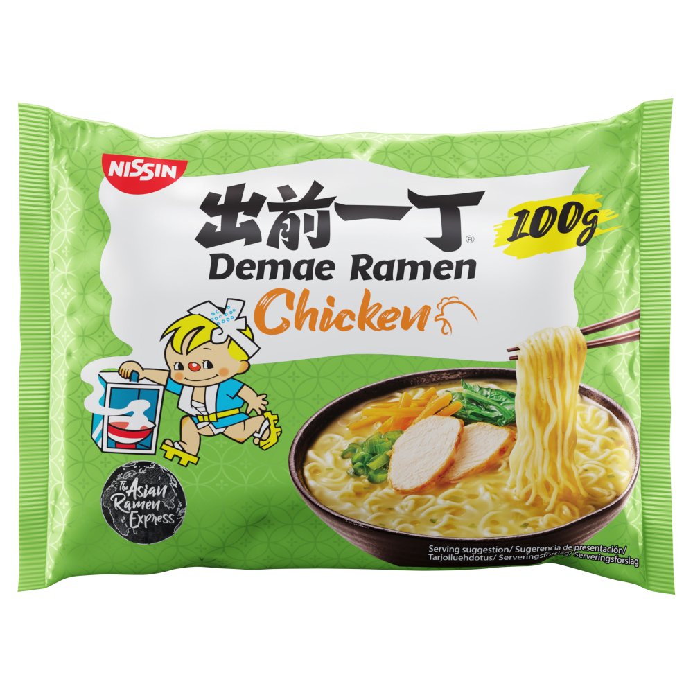 10 X Nissin Demae Ramen Chicken Noodles - 100G
