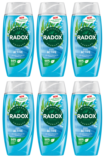 6 x Radox Shower Active - 225Ml