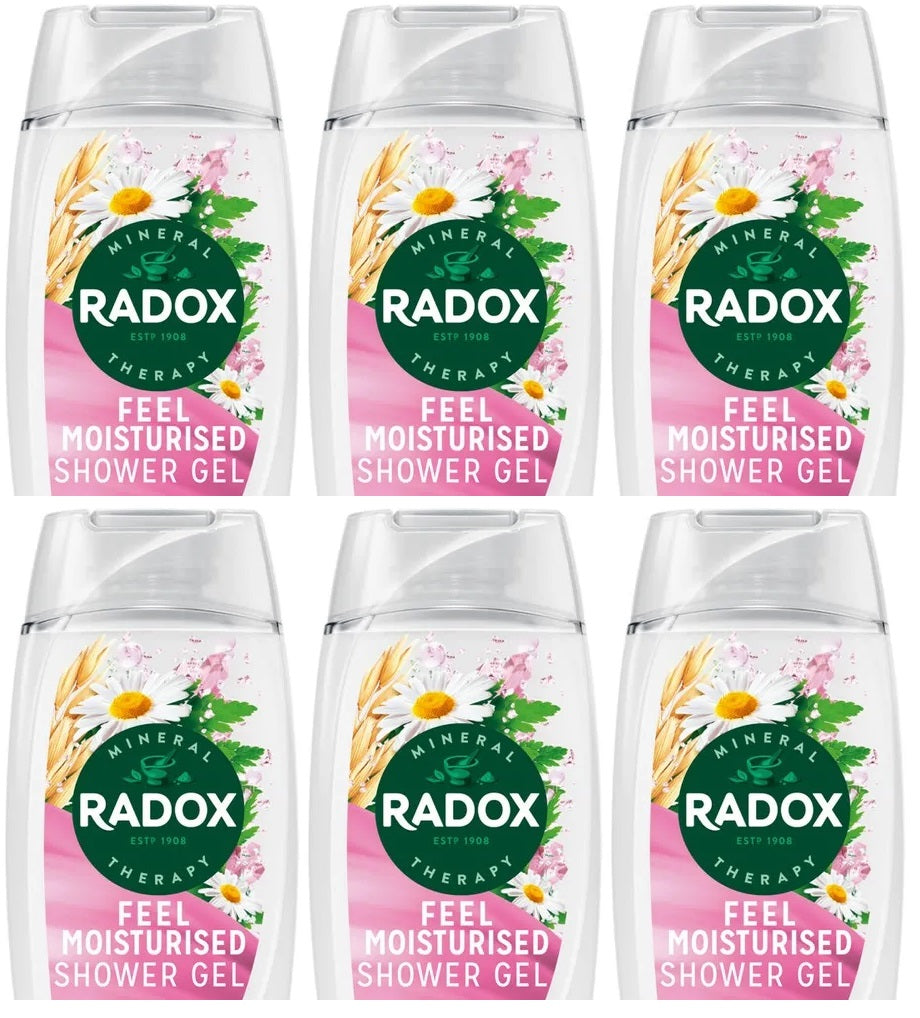 6 x Radox Mineral Therapy Body Wash Feel Moisturised 225 Ml