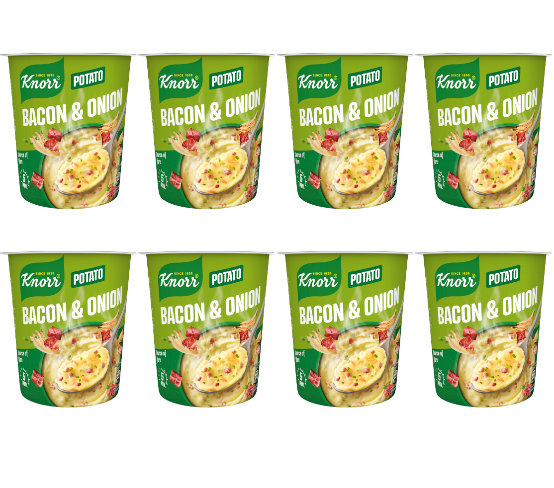 8 x Knorr Quick Lunch Mash Bacon & Onion New - 51G