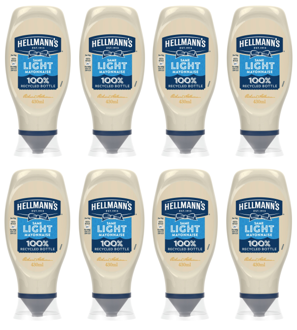 8 x Hellmanns Mayo Squeezy Light 430Ml