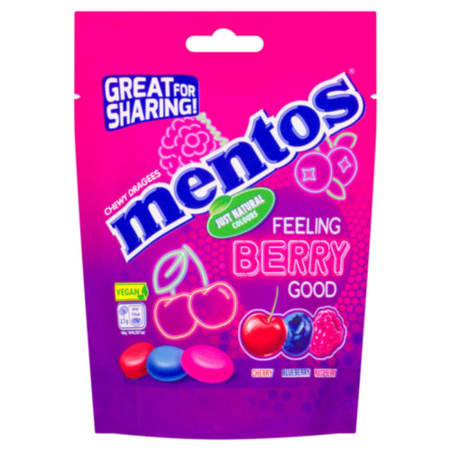 7 X Mentos Feeling Berry Good Bag - 140Gm
