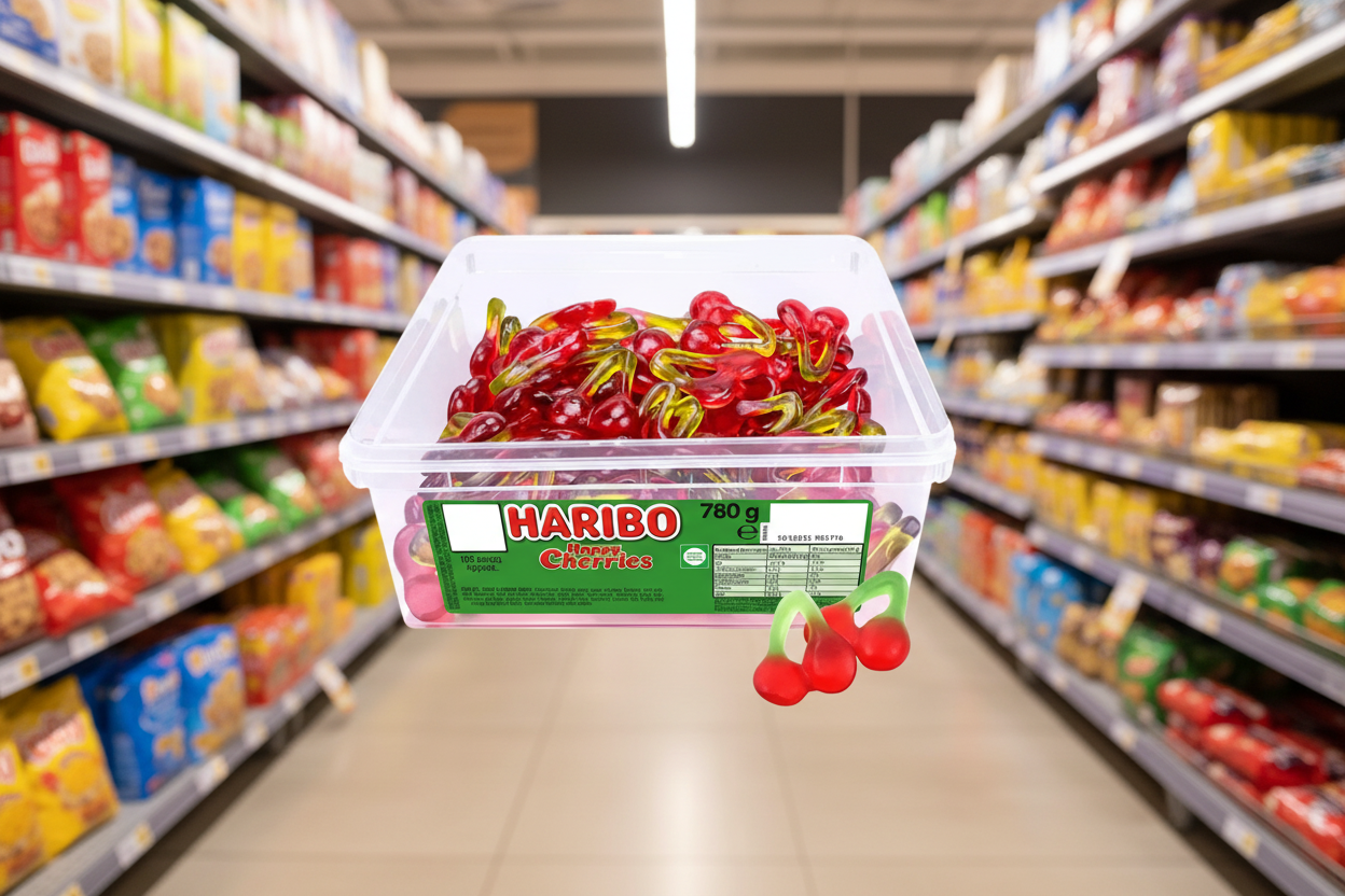 100 x Haribo Happy Cherries Countline Drum - 1