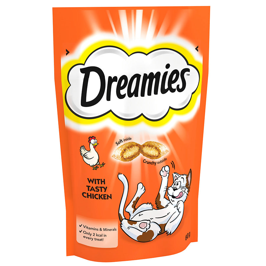 8 x Dreamies Cat Treat Biscuits With Chicken 60G