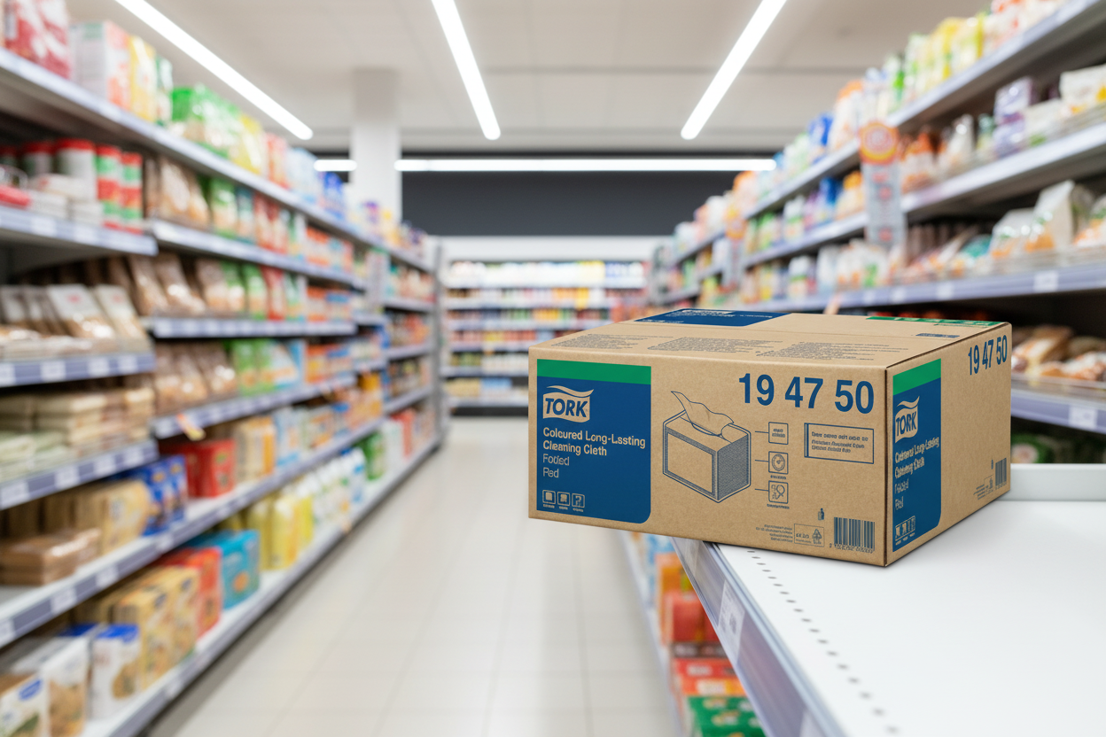 8 x Tork Coloured Long-Lasting Cleaning Cloth Red W8- 194750