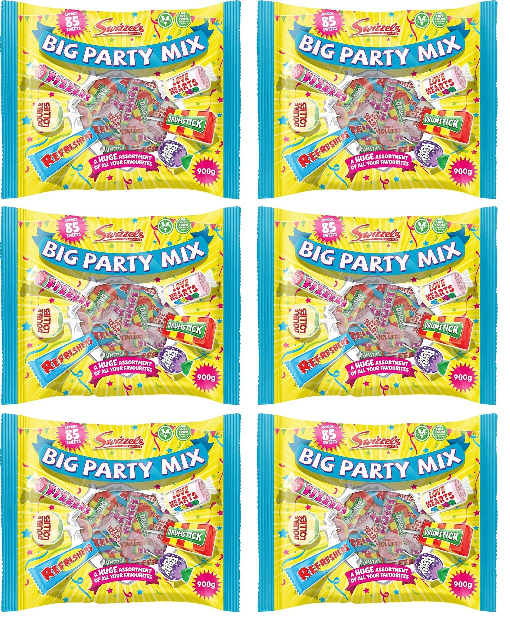 6 X Swizzels Big Party Mix Bag - 900Gm